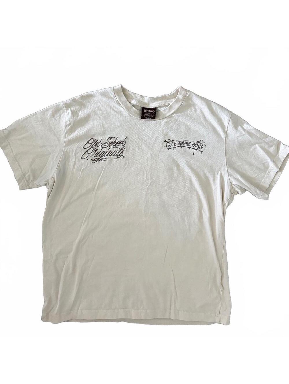 Homies Old School Originals White Graphic T-Shirt Size Medium
